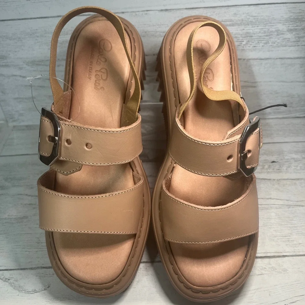 Carlos Pera Tan Platform‎ strappy sandals made In Italy 40/ 9US NEW